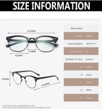 RuiJinGen Computer Gaming Blue Light Blocking Glasses Half frame Retro Semi Rimless Clear Lens Glasses Eyewear Men Women