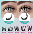 Diy Lash Extension Kit Eyelash Clusters Individual Lashes Extensions Kits With Cluster Lashes Wispy,Lash Bond & Seal,Eyelashes Remover And Applicator at Home Lash Extensions Kit(ASA,D-Mix8-16mm kit)