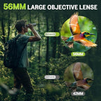15x56 Binoculars for Adults High Powered - Aurosports HD Large View Binoculars with Clear Low Light Vision - Lightweight Easy Focus Bird Watching Hunting Hiking Cruise Travel - Green