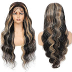 28 Inch 1B/27 13x6 Balayage Highlight Ombre Body Wave Lace Front Wigs Human Hair Honey Blonde Colored Lace Frontal Glueless Wigs Human Hair Pre Plucked for Women with Baby Hair