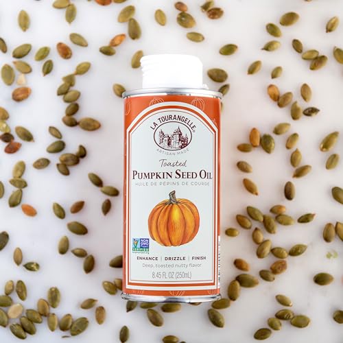 La Tourangelle, Toasted Pumpkin Seed Oil, Great for Cooking, Salad Dressings, Pastas, and Spreads - Health and Beauty Oil, 8.45 fl oz