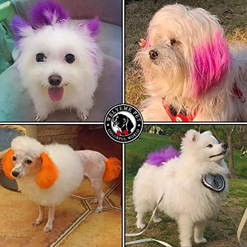 Dog Hair Dye Set, Permanent Pet Hair Dye - 3 Dog Hair Color Brushes & Gloves, Non-Toxic Safe Dog Hair Dye kit (Yellow Black Red)