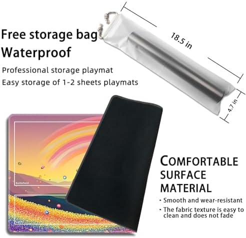 MTG Playmat with Zones Magic Card Playmat Game Mat,TCG & CCG Card Games Mat with Free Storage Bags Size 24 x 14 Inches (with Zones,Sun2)