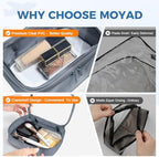Moyad TSA Approved Clear Toiletry Bag, 2 Pack Quart Size 3-1-1 Liquids Pouch for Travel, Transparent Makeup & Cosmetic Organizer for Women Men, Grey