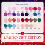 beetles Gel Polish Set Glitter Red Burgundy Blue Green Nude White Pink Purple Fall Gel Nail Polish 39Pcs Valentine's Day Gift for Girls with Base Matte Glossy Top Coat Soak Off Uv LED Nail Lamp Needed