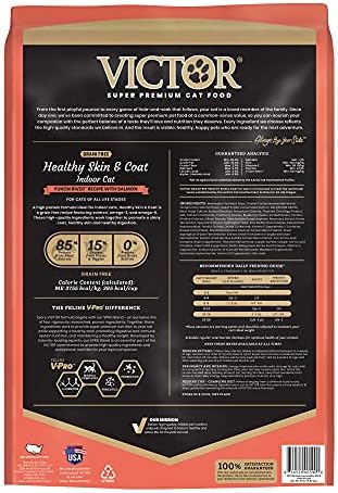 Victor Super Premium Cat Food – Grain Free Healthy Skin & Coat - Dry Cat Food for Indoor Cats – Yukon River Recipe – All Breeds and All Life Stages from Kitten to Adult, 15lb