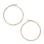 Thin Hoop Earrings for Women - Hypoallergenic 18K Gold Plated Round Hoops