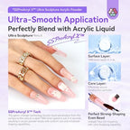 SAVILAND Acrylic Powder: 4PCS 1oz 30g Clear White Nudes Pink Colored Acrylic Nail Powder Keratin Acrylic Powder Set Professional Nail Powder for Nail Extension Carving 3D Nail Art Manicure Salon