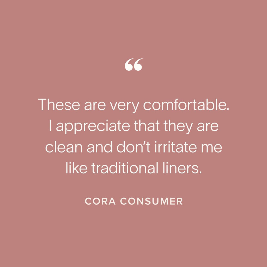 Cora 100% Organic Cotton Topsheet Period Liners (84 Regular Period Liners)