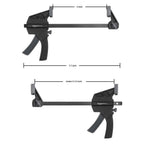 Amazon Basics 6-Piece Easy-to-Use One-Handed Trigger Clamp Set, 2 Pack of 4-inch, 4 Pack of 6-inch, Black/Grey