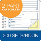 Adams Spiral Petty Cash Book, 2-Part, Carbonless, 4 Messages per Page, 200 Sets per Book (SC1156)