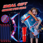 Spider Toys for Boys Age 3-4 4-6 6-8 8-12, Kids Toy BowArrow Shooting Set with Red & Blue LED Lights, Spider Quiver & Web Target, 8 Suction Cup Arrows, Toys Gifts for 3 4 5 6 7 8 9 10 12 Year Old Boys