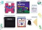 Binoculars for Kids, Girls or Boys Real Kids Binoculars in Vibrant Pink Blue - includes Sticker Book with 40 Bird Species - Kids Toys Small Binoculars, Toddler Binoculars