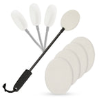 Vive Bendable Lotion Applicator for Your Back - Easily Apply Sunscreen, Self Tanner, Moisturizer, & Cream to Feet, Back, & Body - Long Handled Shower Wand Brush for Women & Men - Reusable, Washable
