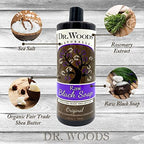 Dr. Woods Raw African Liquid Black Soap - Body Wash for Men and Women, Contains Organic Shea Butter, Gentle Exfoliant, Natural Cleanser for Face, Hands, and Body - 32 Fl Oz, Pack of 2