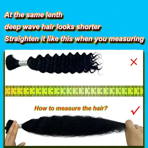 Human Braiding Hair 14 Inch 3 Bundle 150 g Deep Wave Bulk Human Hair for Braiding No Weft Curly Human Braiding Hair