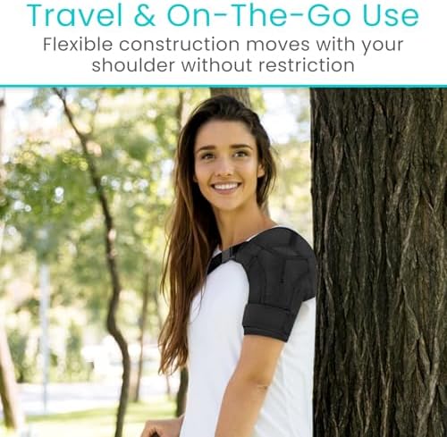 Vive Shoulder Brace for Women & Men - Injury Recovery Compression Support Sleeve - for Rotator Cuff Injuries, Arthritis, Sprain, Dislocation, PT - Targeted Inflammation Pain Relief (Black, Large)