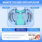 Magnetic Eyelashes Half Lashes Magnetic Eyelashes with Applicator Cat Eye Magnetic Lashes Wispy Magnetic Eyelashes Natural Look No Glue Needed False Eyelashes Magnetic Lashes with Clamp by Eefofnn