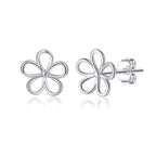 SLUYNZ Solid 925 Sterling Silver Flower Stud Earrings for Women Teen Girls Hollow Flower Stud Earrings Spring (A-Sterling Silver)