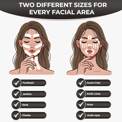 Silicone Face Tape | Anti-Wrinkle Face Tape | 2 Rolls with Different Widths for Custom Fit | Toning, Firming & Tightening Tape | Gentle on Sensitive Skin | Overnight Hold for Wrinkles and Fine Lines