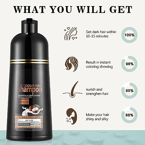 Fvquhvo Red Wine Hair Dye Shampoo 3 in 1 for Women & Men - Instant Herbal Red Shampoo Colors in Minutes & Long Lasting 16.90 Fl Oz