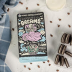 Bones Coffee Company Cookies 'N Dreams Flavored Coffee Beans, Medium Roast Ground Coffee Low Acid, Cookies & Cream Flavor (12 oz)