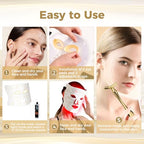 Red Light Therapy for Face, LED Face Mask Light Therapy, Red Light Therapy Mask for Acne, Wrinkles and Skin Rejuvenation, 320 LEDS, 3 Modes, 10-Min Auto Off, Eye Protection Included