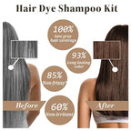 Instant Brown Hair Color Shampoo for Grey Coverage, 3-in-1 Natural Plant Dye for Women & Men, Long-Lasting Color in Minutes, Champu Para Canas