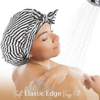 Yanibest Non-Slip Shower Cap for Women, Adjustable Luxury Waterproof Shower Cap, Reusable Cute Shower Cap Hair Cap to Keep Hair Dry