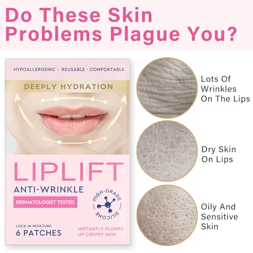 Anti Wrinkle Patches for Lip, Overnight Smoothing Wrinkles - Anti-Wrinkle Silicone Facial Patches for Lip, Fine Lines Wrinkle Patches for Smile Line & Lip Area
