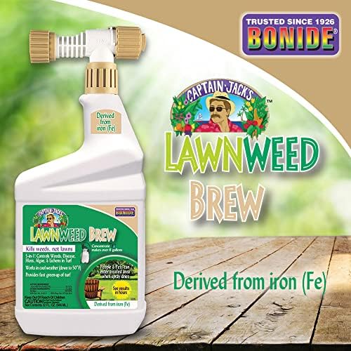 Bonide Captain Jack's Lawnweed Brew, 32 oz Ready-to-Spray, Fast-Acting Formula Controls Weeds, Moss, Algae, Lichens & Disease
