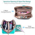 Large Hair Tools Travel Bag with Iron Mat - 2in1 Hair Tools Organizer for Hair Dryer Brush, Flat Irons, Straighteners, Curling Irons, Hair Bag, Makeup Bag, Cosmetic Bag for Travel Essentials