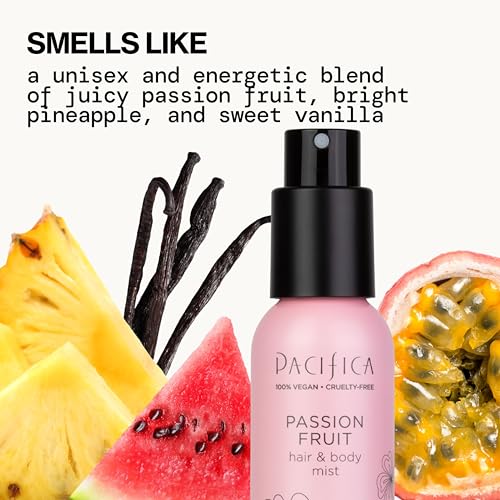 Pacifica Hair Mist Perfume & Full Body Spray for Women - Passion Fruit Body Mist Fragrance w/Pineapple, Orange Blossom, Vanilla, Sandalwood & Bergamot ��� Alcohol-Free, Vegan & Cruelty-Free, 5 oz