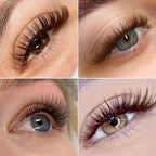 ALLOVE Colored Eyelash Extension Super Easy Fan Brown Volume Lash Extensions 0.05mm D Curl 12-15mm Mixed Tray Rapid Blooming Colorful Volume Lashes Self Fanning Lash Extension Supplies