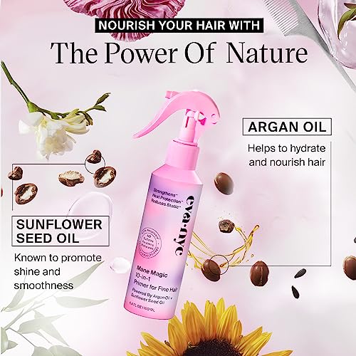 Eva NYC Mane Magic 10-in-1 Hair Primer for Fine Hair: Heat Protectant, Strengthening & Nourishing Styling Product With Sunflower Seed & Argan Oil, 5.4 fl oz