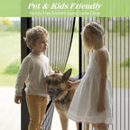 Magnetic Screen Door - Fit Door Size 32 x 80 Inch, Black Heavy Duty Mesh Curtain with Magnetic Closure, Bug Screen for Doorway, Pet Friendly Temporary Patio Door Screen (Screen Size 34"x81")