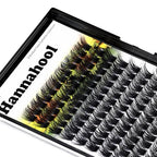 Large Pack Wide Stem Cluster Eyelashes D Curl 10-20mm Available Handmade D Curl Wide Stem Individual False Eyelashes 5D Volume DIY Eye Lashes Extensions Beauty Tools (12mm)
