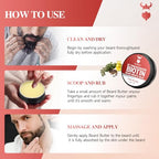 2X Concentration Biotin Beard Balm for Men & Conditioning Beard Wax - Made with Castor Oil Natural and Organic Ingredients - Hydrates & Thickens Facial Hair Growth- 2 Ounce Tin (Vanilla)