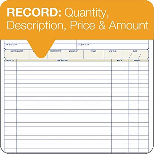 Adams Order Book, 2-Part, Carbonless, White/Canary, 8-3/8 x 10-11/16 Inches, 50 Sets per Book (DC8100) , 1 pack