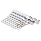 AUTOTOOLHOME 8PCS HSS 4 Flute End Mill Cutter Set, Straight Shank High Speed Steel Milling Bits 1/16" to 1/2" for CNC Router, Milling Machine, Metal, Wood, Plastic