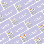 – Personalized Name Labels for Kids (120) – Waterproof & Durable Stickers for Clothing, School & Daycare Items - Flowers