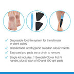 Flowery Swedish Clover Foot File Disposable Pad Kit, Great for Dry Cracked Feet, Refines Calluses