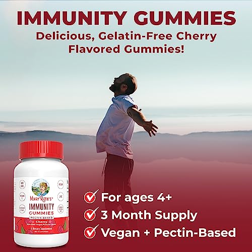 Mary Ruth's 5-1 Immunity Gummies with Elderberry for Kids & Adults | Cherry | Pectin Based | Vegan | 90 Count