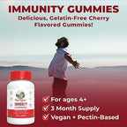 Mary Ruth's 5-1 Immunity Gummies with Elderberry for Kids & Adults | Cherry | Pectin Based | Vegan | 90 Count