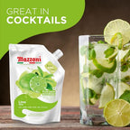 Mazzoni Real Lime Juice, 100% Pure Just Lime Juice, Not from Concentrate, No Added Sugar or Ingredients, 2.2 lbs (35.2 oz) Real Juice for Smoothies, Drinks, Cocktails, Convenient Pouch, Made in Italy