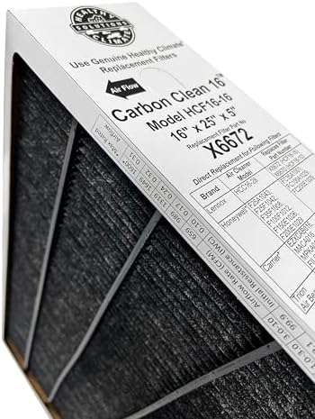 Lennox Healthy Climate Lennox X6672 16x25x5 Healthy Climate Carbon-Clean MERV 16 Filter Bundle with Same Day Supply Filter Change Reminder