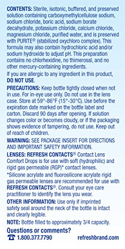 Refresh Contacts, Eye Drops, Contact Lens Comfort,Blue 0.4 Fl Oz Sterile