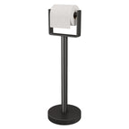 YUMORE Heavy Duty Toilet Paper Holder Stand, Extra-Weighted Base No Tipping, Stainless Steel Toilet Paper Stand, Free Standing Floor Tissue Roll Holder for Bathroom, Matte Black 200UP
