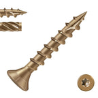 BNUOK #8 Deck Screws 1-1/4" Exterior Decking Wood Screws Heavy-Duty Outdoor Torx Drive Head,Bronze Rust Resistant Epoxy Coated for Timber,Fence,Star Bit(2.5Ib,436Pcs)