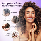 leorx Hair Dye shampoo 3 In 1, Dark Wine Red Instant Herbal Hair Color Shampoo Cover Gray Hair For Women&Men - Color Your Hair with Ease - Tintes Para El Cabello Profesional